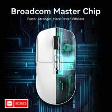 ATTACK SHARK X6 Lightweight Wireless Gaming Mouse With Tri-Mode Wired/2.4GHz/BT5.2,Up To 26K DPI, PAW3395 Optical Sensor, RGB Backlight Charging Base, HUANO Switch,7programmable Buttons, PC/ - Multicolor - View 8