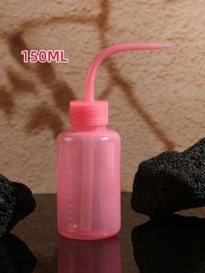 Botella limpiadora de pestañas de 150 ml, portátil, con codo, con gotero, de plástico, para baño de pestañas, para enjuagar pestañas y tatuajes.