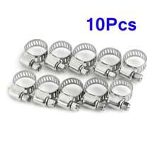 10pcs Adjustable Hose Clamp Set For Cars & Motorcycles - Fuel Line Jubilee Clips For Garden DIY Plumbing Projects