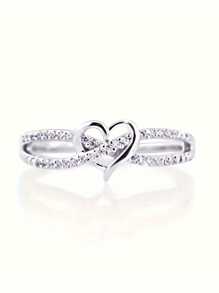 1pc Heart Infinity Ring - Symbol Of Eternal Love And Romance - Unique Gift For Couples, Anniversary, And Everyday Wear