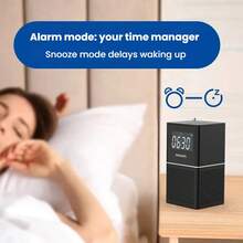 PHILIPS TAR2568 藍牙時鐘收音機 床頭鬧鐘音響 藍牙音箱 家用宿舍鬧鐘 USB/TF卡播放 便攜收音機 黑色