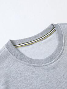 TENTH Series Angry Cartoon Print, 100% Polyester Fiber, Fun Men's And Women's Hoodies, Fashion College Hoodie Classic Round Neck, Casual Fashion Multifunctional Commuting Sports Soft Print Men's Multifunctional Long Sleeved Comfortable Hoodie - Light Grey - View 3