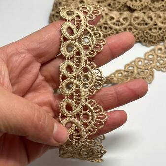 5 Yards Elegant Gold Lace Trim, Suitable For DIY Clothing Decoration, Curtain Decoration, Home Fabric Decoration - Perfect For Diy Apparel, Lingerie & Home Decor Gift Wrapping