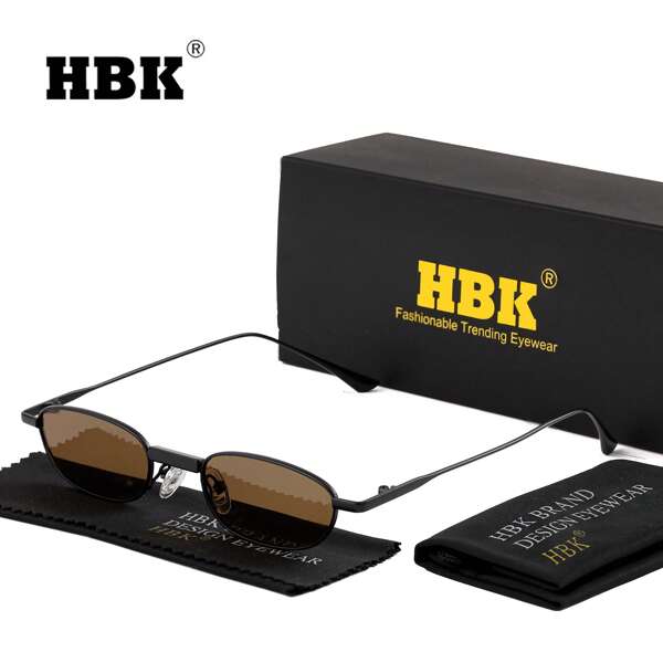 HBK Gafas de hombre de nueva moda con diseño de marco pequeño de forma ovalada, para accesorios diarios, utilería fotográfica, regalos de cumpleaños con paquete completo