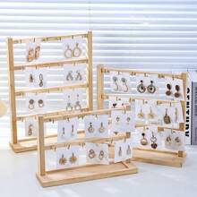 1 Stück Schmuckorganizer Ständer aus Holz mit mehreren Haken, 1 Stück eleganter Schlüsselhalter & Schmuckständer aus Holz mit Haken - multifunktionale Aufbewahrung & Organisation für den Schreibtisch, geeignet für Ohrringe, Ketten, Armbänder, Schlüssel - massiver Holzständer
