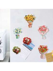 1pc Resin Flower Bouquet Refrigerator Magnet Decoration - Multicolor - View 11