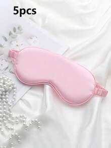 1pc/3pcs/5pcs/10pcs Black, Champagne, Gray, Pink, Green, Blue, Dark Green Double-Sided Silk-Like Breathable Sleep Eye Mask, Relieve Eye Fatigue, Suitable For Girls Nap, Blackout Eye Mask, Non-Tight - Multicolor - View 30