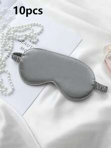 1pc/3pcs/5pcs/10pcs Black, Champagne, Gray, Pink, Green, Blue, Dark Green Double-Sided Silk-Like Breathable Sleep Eye Mask, Relieve Eye Fatigue, Suitable For Girls Nap, Blackout Eye Mask, Non-Tight - Multicolor - View 27