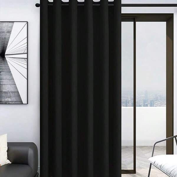 1pc Curtain,Blackout Curtain, Heat Insulation, Opaque Curtain With Eyelets, Light Insulation, Anti-UV, Bedroom Home Living Room Interior Decoration
