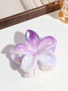 1 件女士紫色渐变气质优雅时尚花朵发夹适合日常佩戴发饰时尚发夹女爪夹秋冬度假装女士 - 紫色 - 查看 5