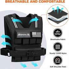 BAGAIL Adjustable Weighted Vest For Men Women 20lbs 30lbs 40lbs Removable Iron Weights Heavy Duty Fitness Vest For Strength Training Walking Running Home Workouts - 30LB - View 4