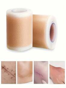 Nastro per coprire le cicatrici, traspirante e flessibile, adesivo per cicatrici invisibile beige chiaro, adatto per cicatrici chirurgiche, iperplastiche, post-partum e da ustioni, copertura invisibile per grandi aree di collo e corpo (impermeabile)