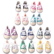 1 paire de chaussures de poupée, baskets en canevas pour poupée, chaussures de sport de couleur unie à la mode, convient aux poupées bébé reborn de 18 pouces, filles de 3 ans et plus, étudiants, accessoires de jouets pour enfants, cadeau d'anniversaire, fête de vacances