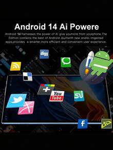 Qetupa 2025款10.1英寸高性能平板电脑，4GB+64GB，Android 14系统，支持802.11ac Wi-Fi，四核MTK 6755 1.3GHz处理器，1280*800 IPS高清大屏，6000mAh电池（不含适配器），支持Widevine L1，2MP前置摄像头，5MP后置摄像头（不支持SIM卡） - 綠色 - 查看 2