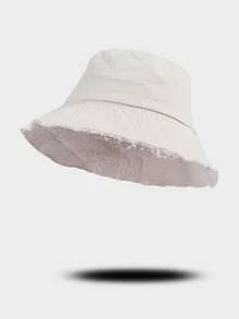 1 chiếc mũ xô trơn màu dành cho nữ, mũ trang trí chống nắng ngoài trời - Mũ xô nữ - Xem 14