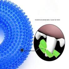1 Pc Squeaky Interactive Dog Chew Toy, TPR Material For Teeth Cleaning, Multi-Color For Indoor And Outdoor Use