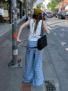 2025年夏季新款女童露背背心，U领无袖吊带背心百搭短款上衣 - 白色 - 查看 2