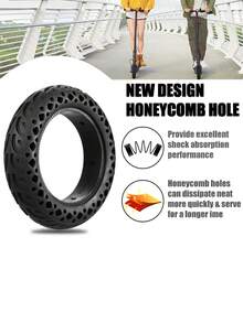 GLDYTIMES 60/70-6.5 Scooter Tire Solid: 10x2.5 Tubeless Tires Replacement For Segway Ninebot MAX G2 G30 G30LP Gotrax G5 G6 Yume Electric Scooter,10 Inch 10x2.50-6.5 Front Rear Honeycomb Wheels 2 Pcs - 黑色 - 查看 5