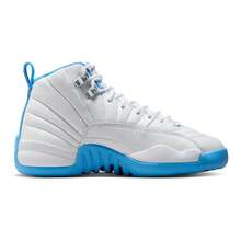 Big Kid's Jordan 12 Retro "Melo" White/University Blue (153265 112) - White - View 3