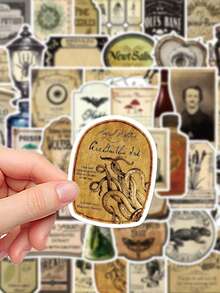 50pcs Dark Magic Potion Label Stickers Laptop Luggage Scrapbook Room Decoration Diy Creative Stickers,School Supplies,Back To School - Multicolor - View 4