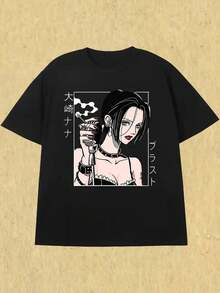 Camiseta Nana Osaki Cyberpunk 1 unidad de 220 gramos Dise?o de Anime Camisa de T 100% algodón con estampado digital Gótico Camisa de Hombre Casual con Cuello Redondo y Dise?o Estampado - Negro - Ver 1