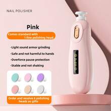 Cortaúñas eléctrico para bebé con 6 cabezales de pulido, diseño silencioso para bebés de 0 a 36 meses, set de cuidado de uñas para recién nacidos, caja de regalo (verde, rosa) - Rosa - Ver 12