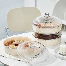 1 Peça Prato de Frutas Destacável com 5 Compartimentos, Caixa Portátil para Lanches para Casa e Exterior com Tampa, Recipiente Lavável para Armazenamento de Alimentos para Lanches, Frutas, Frutas Secas, Suprimentos Domésticos, Suprimentos Escolares, Equipamentos Outdoor, Suprimentos de Escritório, Presentes de Natal e Ano Novo
