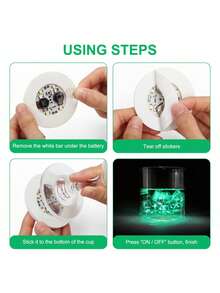 12pcs Multi-Color LED Bar Coasters, 7 Color Options, LED Coasters, LED Coaster Discs, Bottle Lights And Sticker Lights, Party Decorations, Perfect For Parties, Weddings, Birthdays, Bars, Etc. LED Illuminated Coasters, LED Bottle Lights, Bottle Decoration Lights, LED Sticker Coasters, Flashing Coasters, Colorful Flashing Bottle Coasters, Wine Bottle LED Sequin Coasters, Bar And Nightclub Lighting Decor, Events And Party Decorations, Party Supplies, Music Festivals, Valentine's Day, Easter - Multicolor - View 8