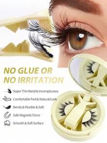 MAGEFY 1 Bộ mi giả CC Curl từ tính kèm kẹp từ tính, gói tất cả trong một, mi giả tự nhiên có thể tái sử dụng kèm nam châm mạnh, mi tròn từ tính, di động, mi giả chồn dùng hàng ngày, không thấm nước, mi truyện tranh không cần keo, đuôi mắt dài giúp làm to cả hai mắt, mi giả mềm mại dùng hàng ngày, mi manga, vật dụng thiết yếu khi đi du lịch, kỳ nghỉ ở bãi biển, chuyến cắm trại, dụng cụ trang điểm khi trở lại trường - Lông mi Manga nhọn - Xem 4
