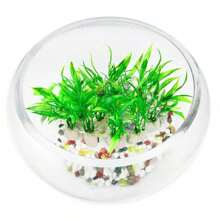 10 unidades de plantas artificiales para acuario, tamaño pequeño de aproximadamente 4 pulgadas de altura, decoraciones para el tanque de peces, decoración del hogar de plástico verde