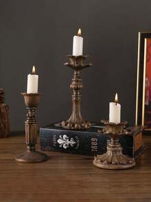 1 件法式复古古董烛台高端家居艺术香薰蜡烛台底座烛光晚餐装饰摆件 - 彩色 - 查看 6