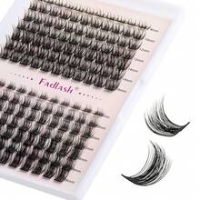 Extensiones de pestañas en racimo para colocar en casa, 144 racimos de pestañas rizadas D, 0.07, extensiones de pestañas individuales naturales, bandeja mixta, pestañas postizas suaves y fuertes - F20+F21 - Ver 2