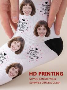 1 par de calcetines de tubo medio para mujer con rostro personalizado, puedes poner cualquier cara en los calcetines, calcetines personalizados con fotos, pares de imágenes personalizadas e interesantes con calcetines de longitud media a larga, aptos para el Día de San Valentín, cumpleaños, regalos y otras ocasiones, personalizados, divertidos, ricos y coloridos, diseño creativo de anime y dibujos animados, regalos navideños