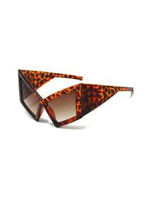 1 Stück personalisierte Oversized Katzenauge Mode Brille, europäischer und amerikanischer personalisierter Hip-Hop Strand Accessoire, Leoparden Muster Farbe Party Mode Brille, Boho Halloween Strand Accessoire für Frauen Brillen Schattierungen Basics Herbst Winter Frauen Outfits Kleidung Geschäfts Lässig Geschenke für Sommer Strand Urlaub, Outdoor, Reise, Grundausstattung für Festivals