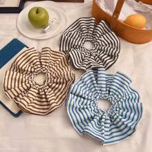 1 Peça Scrunchie Listrado Grande Coreano, Elástico de Cabelo Versátil para Uso Casual/Escritório, Scrunchies de Cabelo, Elástico de Cabelo, Acessórios de Cabelo, Porta-rabos de Cavalo, Elásticos de Cabelo, Faixas de Borracha para Cabelo