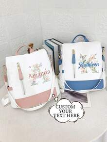 可定制多功能时尚背包，轻便时尚学生背包，防水多功能背包，适合户外旅行时尚多功能背包，周年纪念礼物，生日礼物，母亲节礼物，父亲节礼物，最佳礼物，送给妈妈/爸爸的礼物，送给她/他的礼物，送给女朋友/男朋友/朋友的礼物 - 彩色 - 查看 2