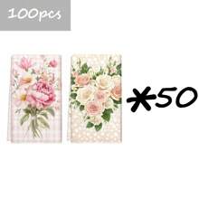 1set/2pcs/4pcs Elegant And Beautiful Rose Patterns Dish Towel, Scouring Pad, Suitable For Restaurant, Kitchen, Bathroom, Daily Decoration, Family Party Decoration, Home Decoration, Household Items, As Gifts
