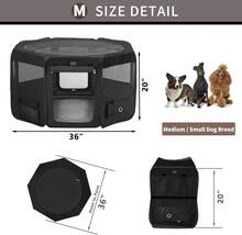 Dog Playpen Portable Pet Play Pens For Small Dog/Cat/Rabbit/Chicks, Cat Playpen Indoor/Outdoor With Carring Case, Removable Zipper Top And Bottom (Black, Medium (36"X36"X20"), 8) - 黑色 - 查看 6