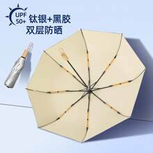 Umbrellas And Rain Hat Umbrellas - Tri-fold Double-layer Titanium Silver Milky Blue - View 4