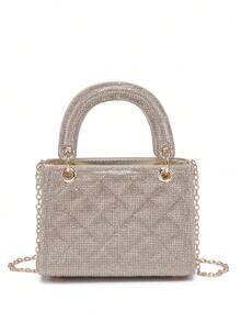 Bolsa clutch mini de cetim de luxo de alta qualidade decorada com strass, bolsa elegante para festa à noite, bolsa formal para vestido de baile de casamento para mulheres que usam o dia a dia ou para encontros para festas, casamentos, bailes de formatura, jantares/banquetes, combinando com vestidos de noiva, vestidos formais, vestidos de baile, vestidos de aniversário - Multicolorido - Ver 1