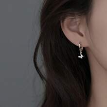 Elegant Hypoallergenic Butterfly Hoop Earrings - Lightweight, Stylish & Perfect For Sensitive Ears - Silver - View 3