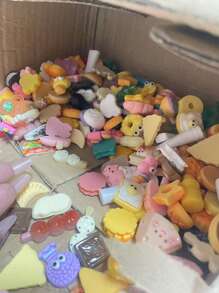40 piezas/10 piezas Cajas de sorpresa en miniatura de paquetes de entrega falsos, edición caja ciega, para escena de casa de muñecas DIY, pequeños paquetes sorpresa