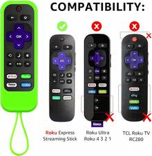 [2 Pack] Climberer Silicone Roku Remotes Cover Case Compatible With|  Roku | Hisense Roku Remote | Roku Express 4K+ 2021 | Roku Streaming Stick+| Roku Streaming Stick 4K 2021(Luminous Green + Blue)