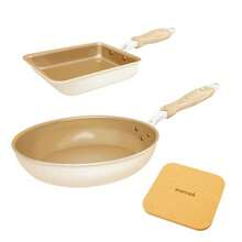 福袋 公式認定 evercook エバークック フライパン 3点セット ガス火専用 ≪エクリティ限定モデル アイボリー≫ 玉子焼き+ フライパン 26cm +鍋敷き ドウシシャ - アイボリー - チェックする 1