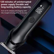 Hair Clipper, Cordless Electric Shaver, Carving Razor, Facial Hair Trimmer, USB Rechargeable, LED Display, Suitable For Home/Barber, Gift For Men, Father's Day Gift.1000 MAh Battery - màu đen - Xem 4