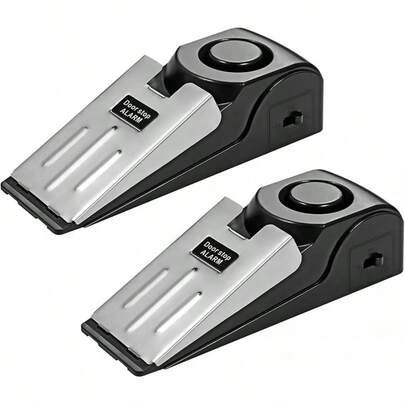 ALQD Door Stop Alarm 2 Pack, 120 DB Door Stopper Wedge Door Stops Alarm Great Traveling Hotel Home Security Door Stoppers Safety Tools