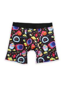 10 Pieces Of Random Graffiti And Christmas Style Underwear, Men's Classic Boxer Briefs Set With Snowman, Reindeer And Santa Claus Patterns, Comfortable And Soft, Close-Fitting Skin-Friendly Underwear Suitable For Christmas Gifts