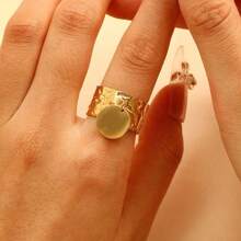 Nouvelle bague pendentif ondulé en acier inoxydable femme d'Europe et d'Amérique, bijou cadeau à la mode