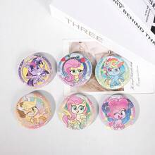 MY LITTLE PONY Insignia con purpurina Mi pequeño Pony rosada, diseño de dibujos animados adorable para mochila y uniforme: regalo perfecto para la vuelta al cole, fiesta de graduación o celebración de cumpleaños
