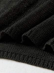 Black Sexy Stacked V Neck Backless Knit Mini Dress 2025 Women Summer Sleeveless Beach Cover Up Vacation Outfit - 黑色 - 查看 7